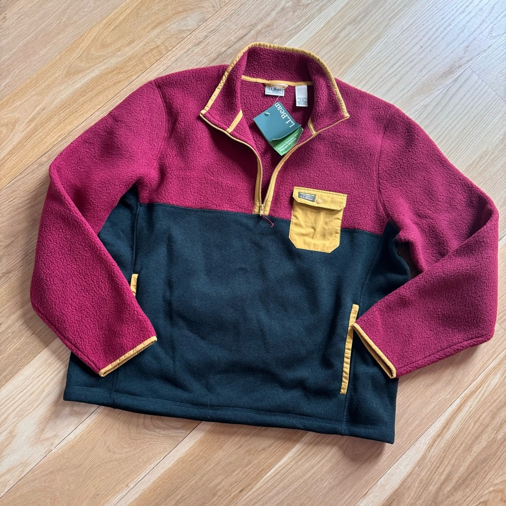 Men's L.L.Bean Sweater Fleece Sherpa Hybrid Pullover XL